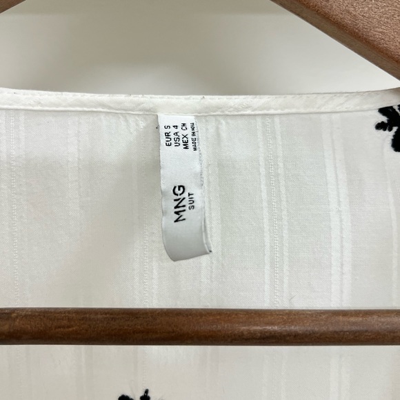 MNG Suit Embroidered Floral Oversized Button Down Babydoll Top - Picture 5 of 7